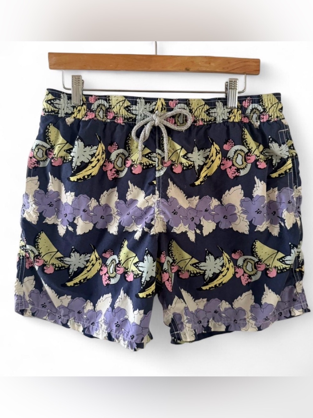 VILEBREQUIN Print Banana Multicolor Men’s Swim Trunks Shorts XL Vacation Resort